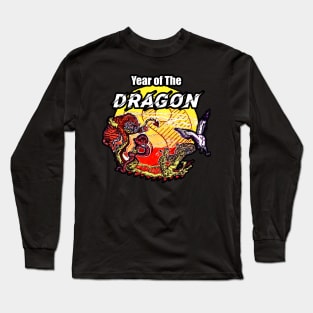 Year of The Dragon Yin Yang Hand Drawn animals Long Sleeve T-Shirt